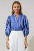 Beloit Striped Cheney Split Neck Top